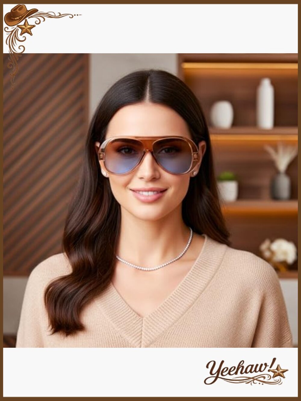 Retro Oversized Aviator Sunglasses Vintage 70s Style Shield Frame - Picture 3 of 7